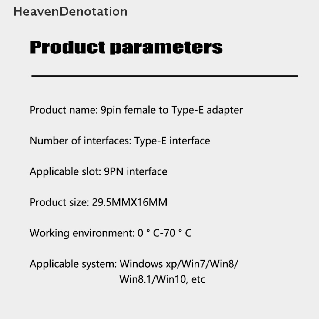 [HeavenDenotation] Header Wanita 9Pin Ke Tipe-E Adapter Motherboard 9-pin Ekstensi Tipe-E Ke Key-A Converter Adapter HDV