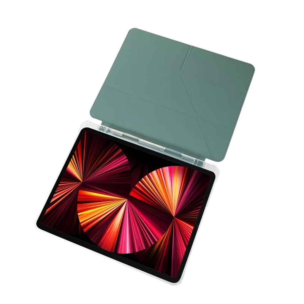 Untuk iPad Pro 12.9 2022 2021 2020 2018 12.9-inch 5th 4th 3rd generation Tablet Casing Pelindung Mode Y-Bracket Transformers Flip Stand Cover High End Matte Transparan Back Case