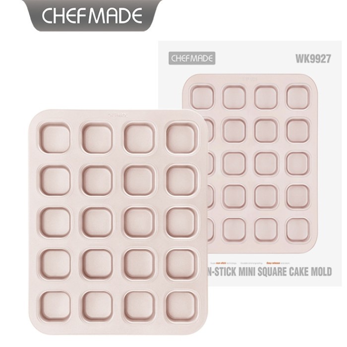 chefmade 20 cups mini square cake mold WK9927/ loyang kue mini cupcake/ loyangan kue / cetakan anti lengket