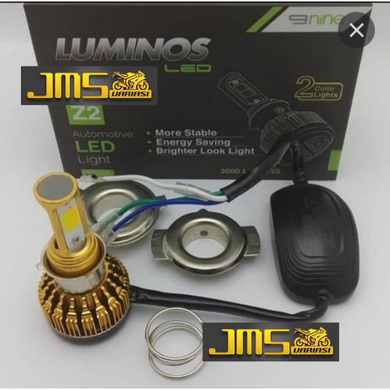 lampu bohlam depan led 9nine luminos led z2 original warna kuning dan putih universal mio sporty Mio soul beat vario125 mioj miom3 satria f150 cb150 suprax 125 blade jupiter z vega xeon cb150 r15 ninja r