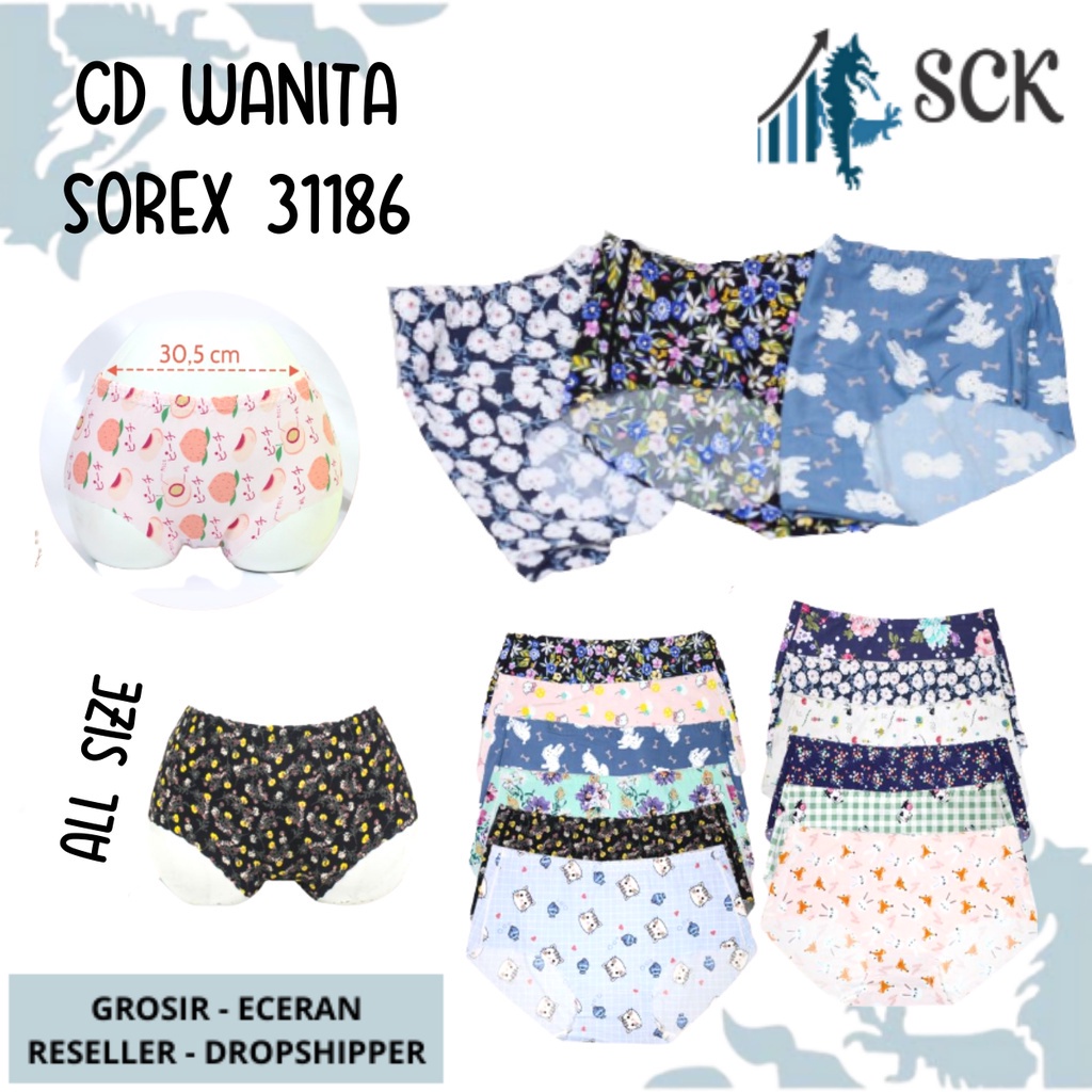 CD Wanita SOREX 31186 Tanpa Jahitan Seamless Tanpa Jahit Motif / Pakaian Dalam Wanita - sckmenwear GROSIR