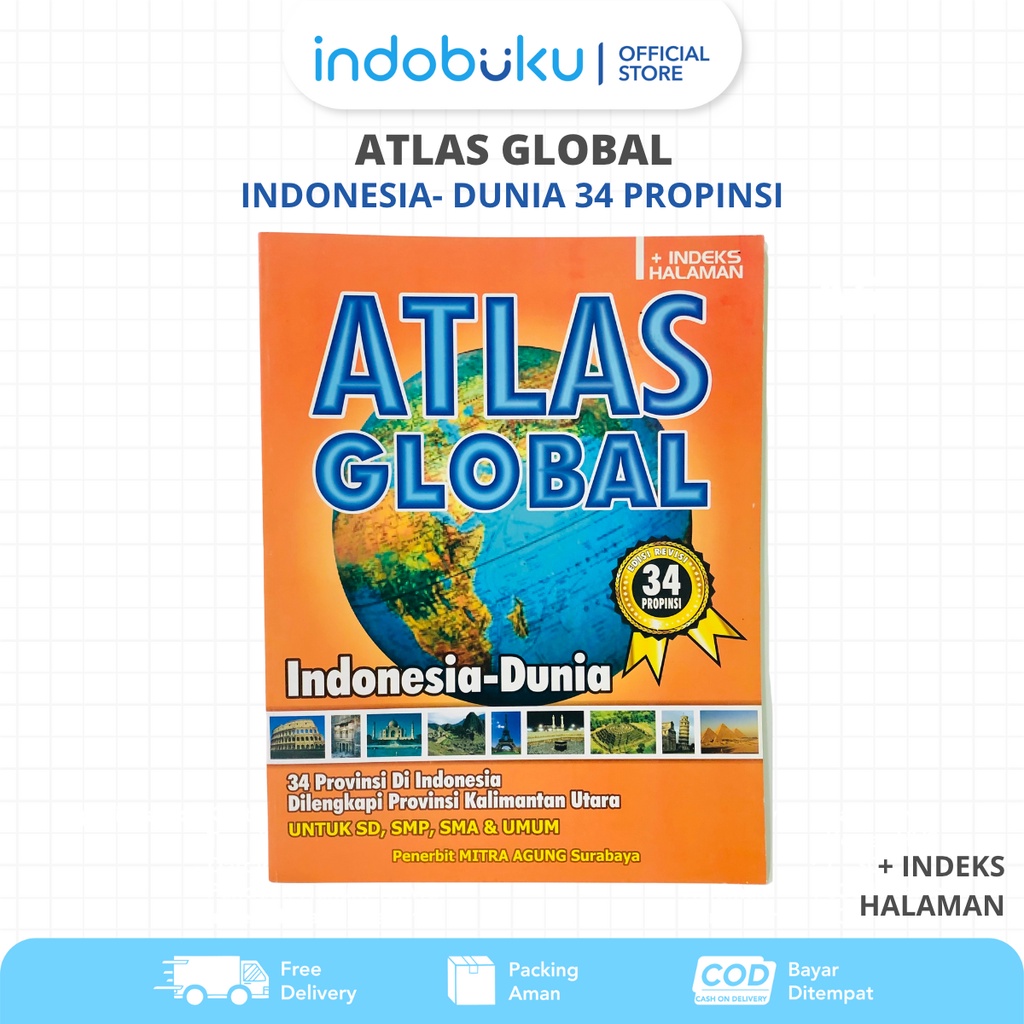 BUKU ATLAS GLOBAL INDONESIA - DUNIA BESAR LENGKAP