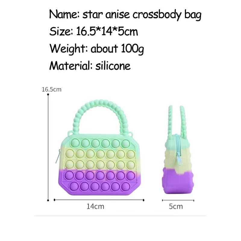 【WZ031/32/33】Pop It Sling Bag Tas Selempang Jelly Anak Perempuan Laki Laki / Tas POP IT Selempang Anak