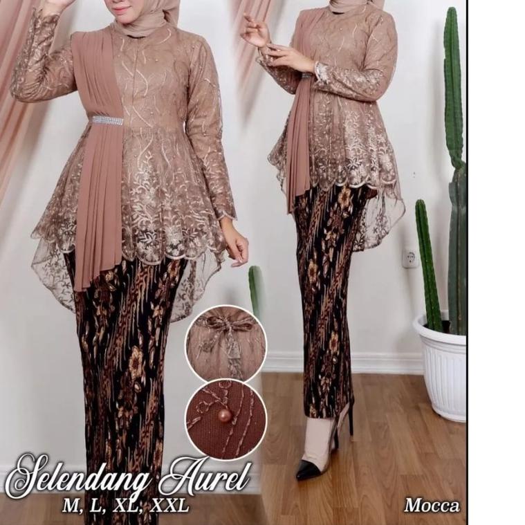 ➷ Setelan Kebaya Aurora Selendang Aurel//Kebaya Blouse Selendang Aurel//Model Kebaya Terlaris 2022//