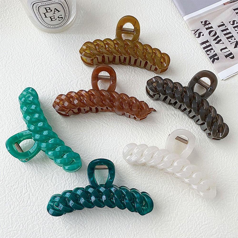 Agustina Rantai Cakar Rambut Elegan Fashion Manis Untuk Gadis Untuk Perempuan Asam Asetat Hiasan Kepala Ponytail Holder Women Hair Clips