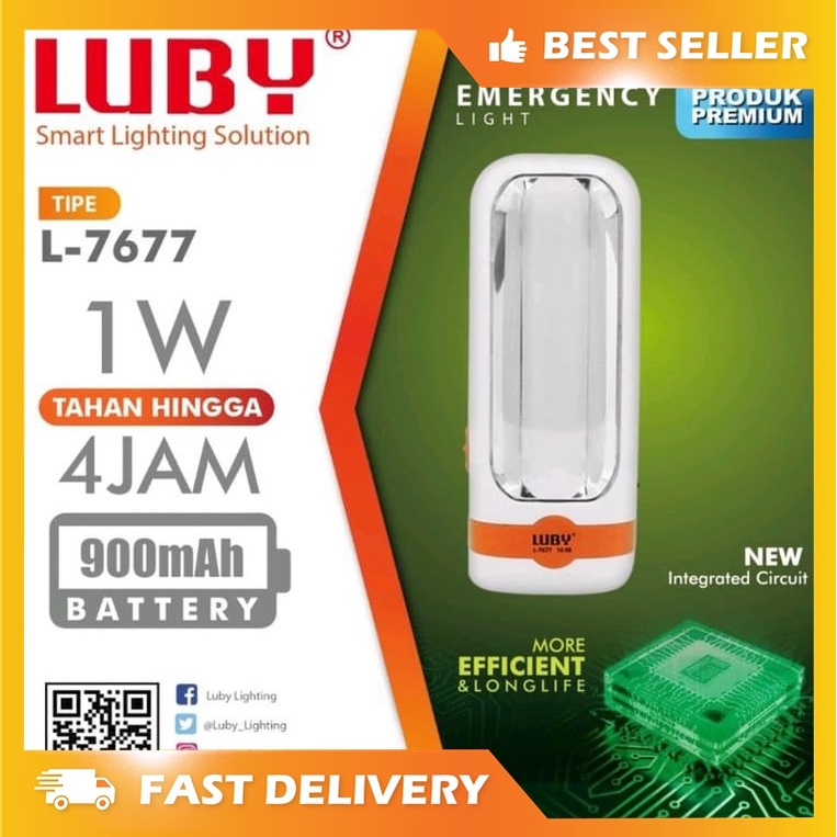 Lampu Emergency LUBBY L-7677 / Lampu Emergency 1 W