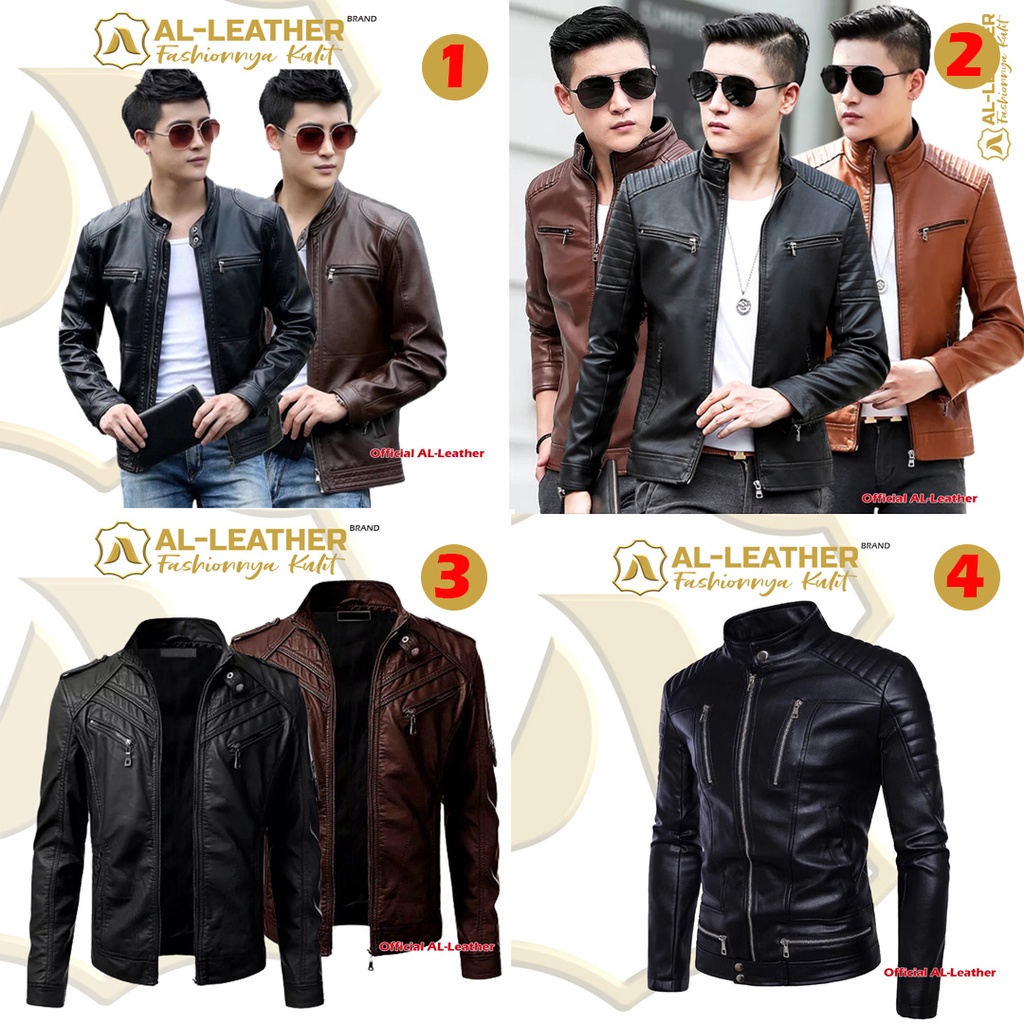 AL-Leather  Jaket Motor Kulit Pria Anti Air dan Angin Model Cruz Racing / Jaket Touring motor Pria [ 4 Model ]