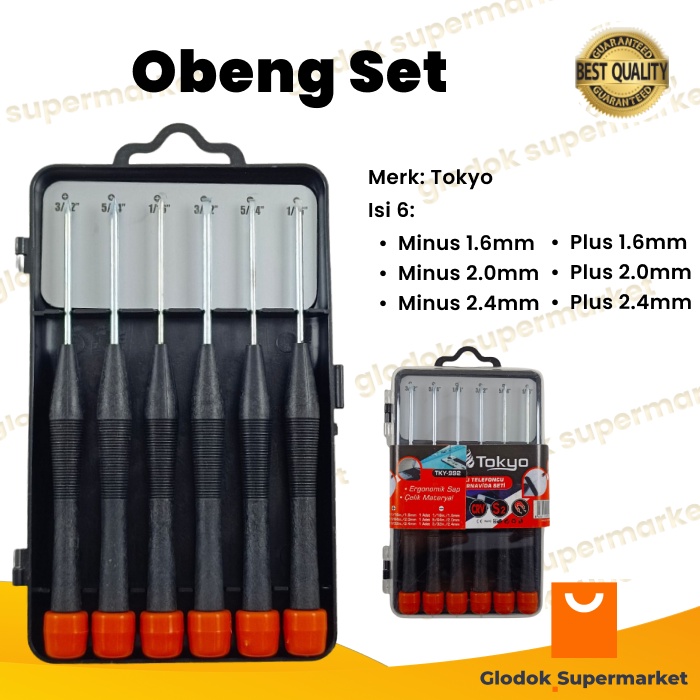 Obeng Set 6pcs Screwdriver Plus Minus TKY992 Tokyo Reparasi Tools