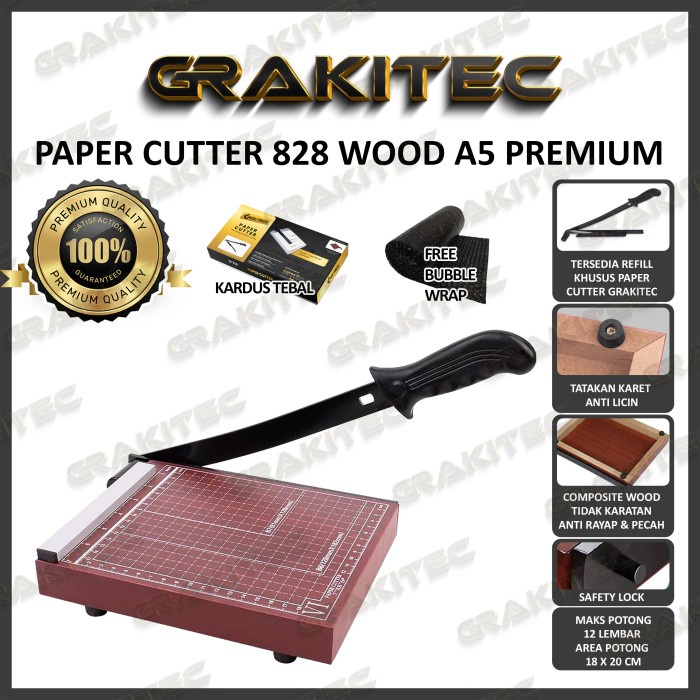 

Cutter Paper Cutter A5 A4 B4 A3 828 Premium Series Kayu Awet Gk-Tech Not Deli
