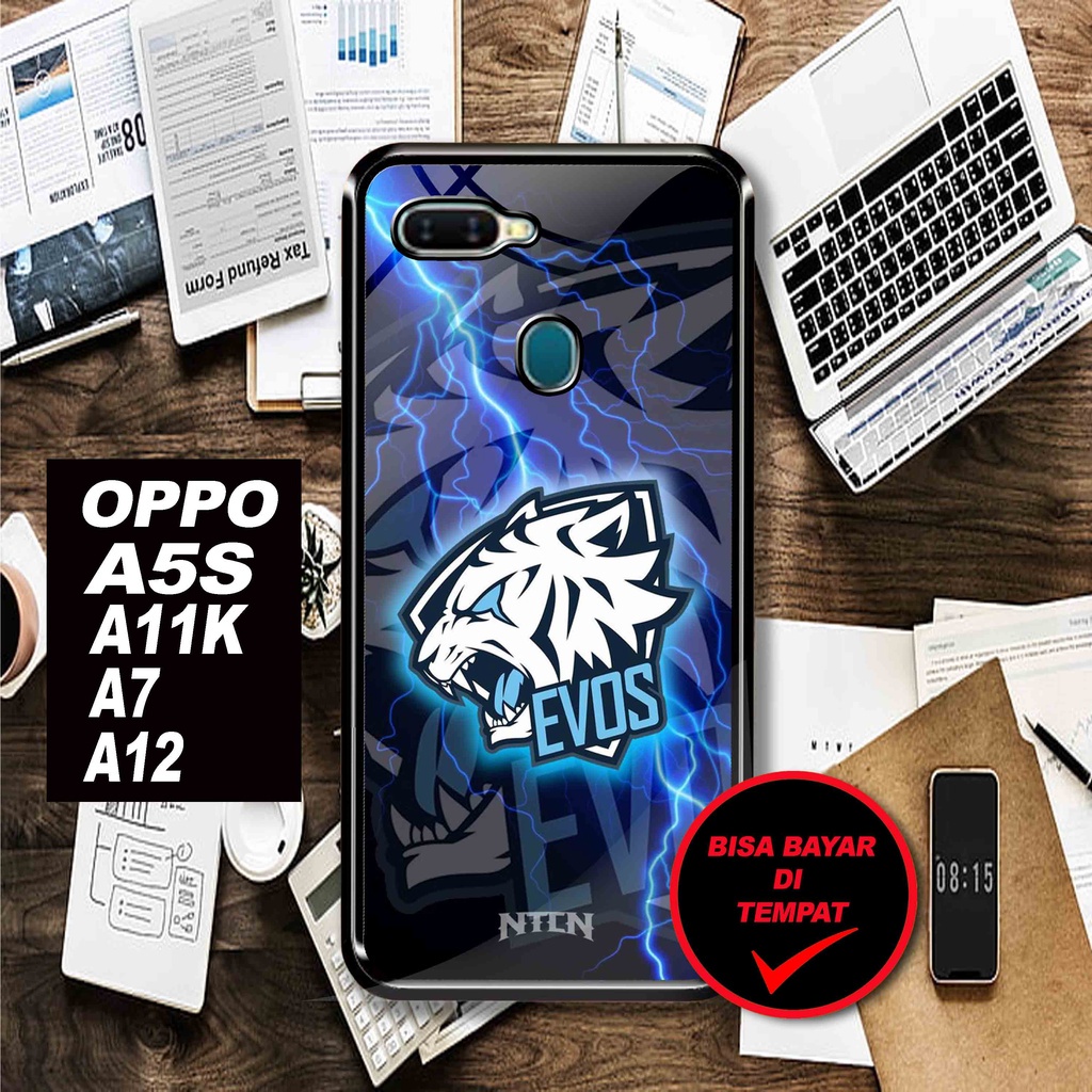 MAKMUR - CA Case Hardcase OPPO A5S A7 A12 A11K Glossy Motif evos legend Unik 2D Case Kilau Softcase 