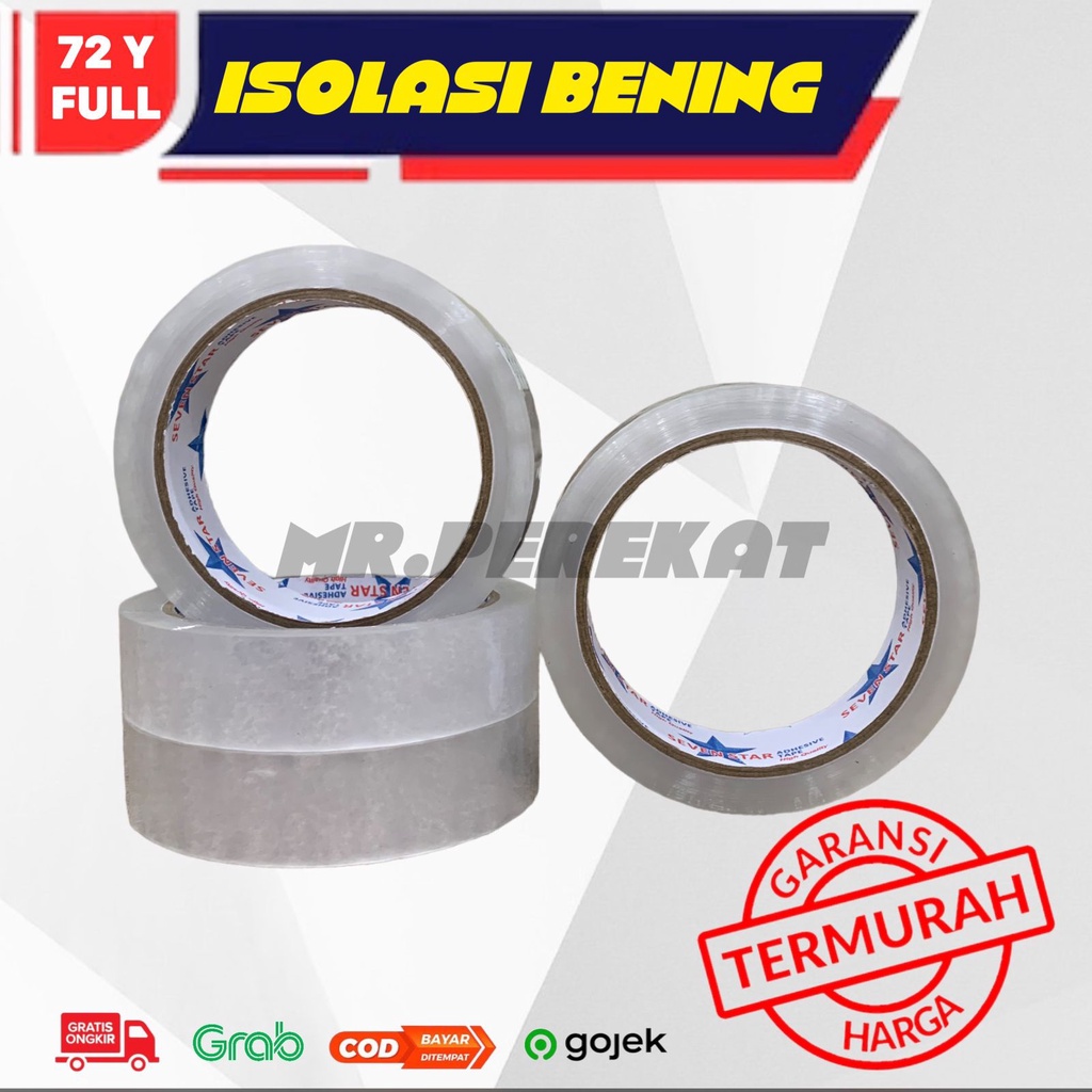 

Lakban Isolasi 1 Inch - Lakban Bening 24mm Sedang 72 Yard - Lakban Sedang 1 Inch Solasi Bening 72 yard - Isolasi 24mm