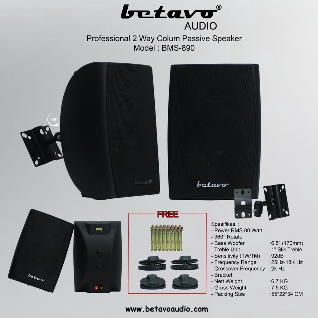 PROFESSIONAL 2 WAY COLUM PASSIVE SPEAKER MODEL BMS-890 BETAVI AUDIO