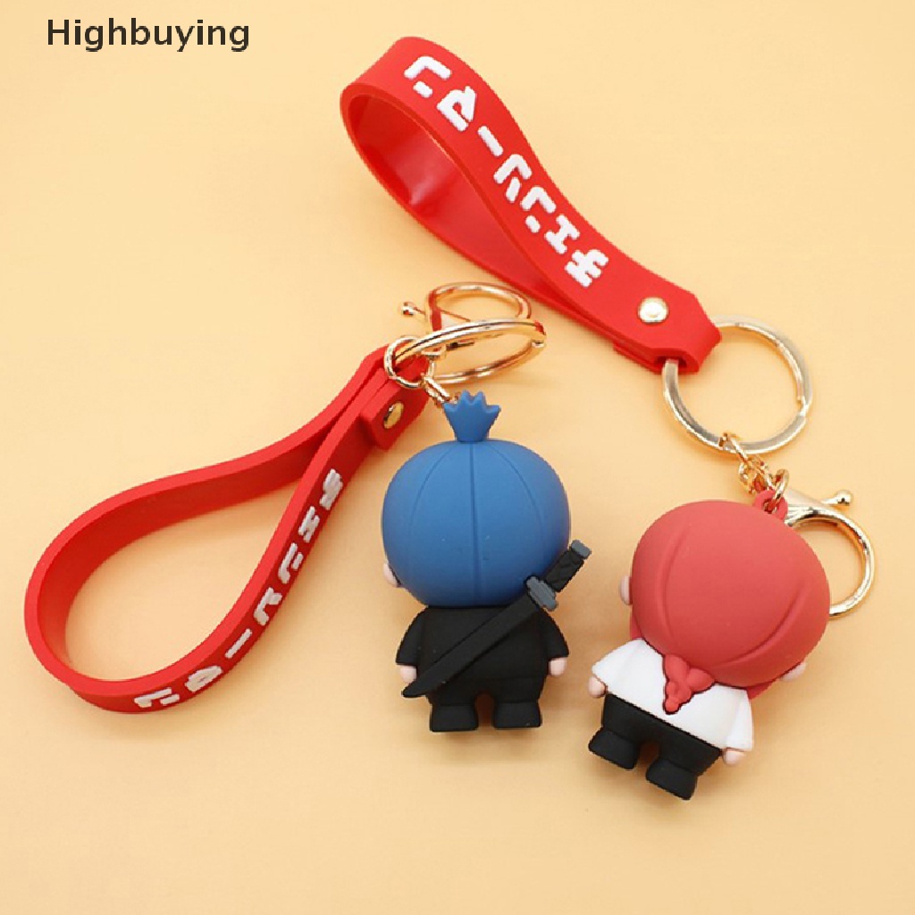 Hbid Chain Man 3D Rubber Q Version Gantungan Kunci Anime Lucu Pochita Makima Ornamen Tas Liontin Cosplay Props Mainan Gantungan Kunci Keyring Glory