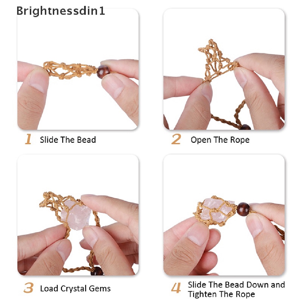 [Brightnessdin1] Diy Panjang Yang Dapat Disesuaikan Tali Kalung Kosong Batu Tempat Pengganti DIY Kalung Batu Kristal Alami Net Butik