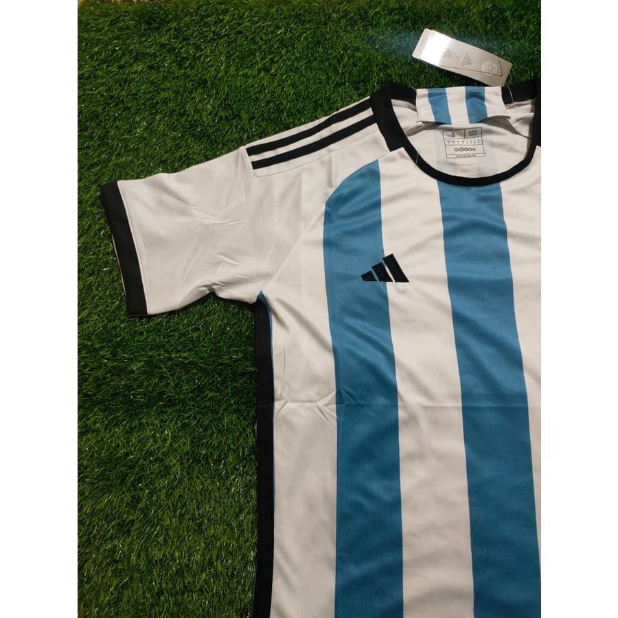 JERSEY BOLA BINTANG 3 ARGENTINA HOME CAMPIONE DEL MONDO 2022 GRADE ORI