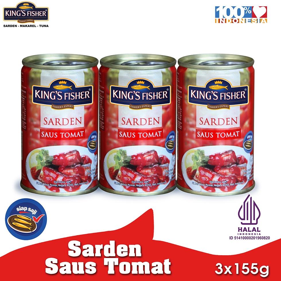 

Grosir King's Fisher Paket 3 pcs Sarden mini saus tomat Makanan Kaleng 155 gr