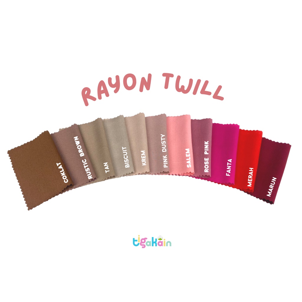 1 Meter Kain Rayon Twill Bahan Rayon Twil