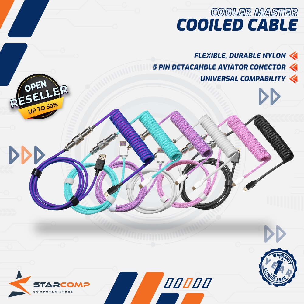 Cooler Master Coiled Cable Type-C For Mechanical Gaming Keyboard