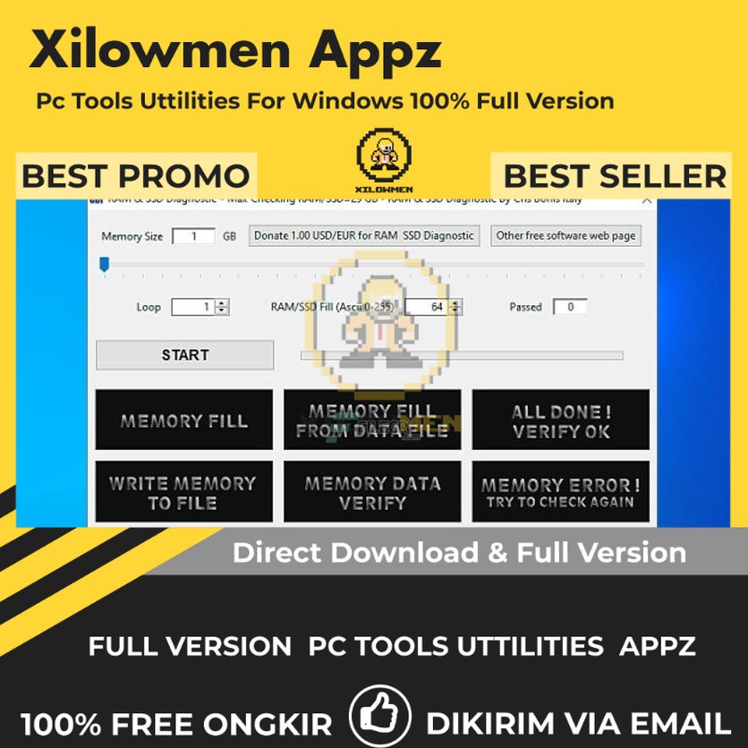 [Full Version] RAM &amp; SSD Diagnostic Pro PC Tools Software Utilities Lifetime Win OS