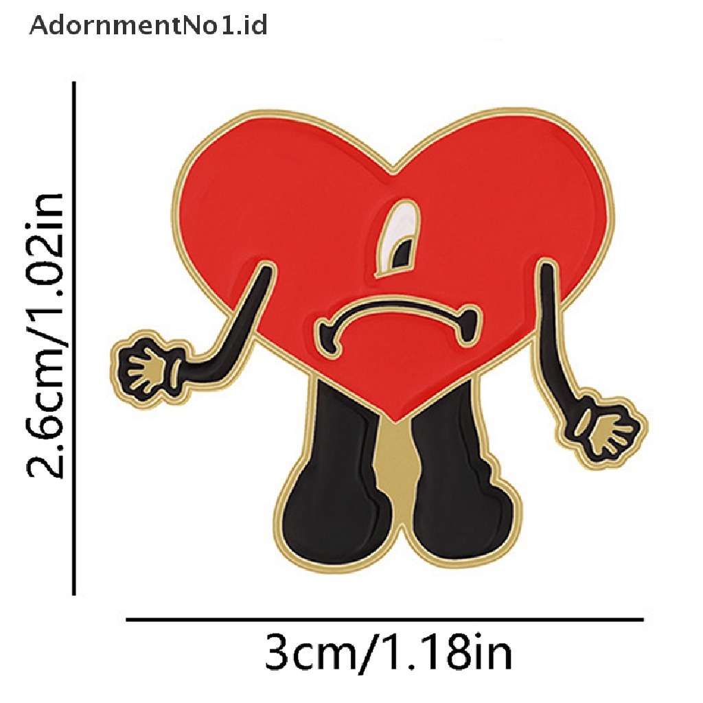 [AdornmentNo1] Pin Bros Lencana Enamel Hati Merah Untuk Ransel Kerah Kemeja Pin Pesta Perhiasan Hadiah [ID]