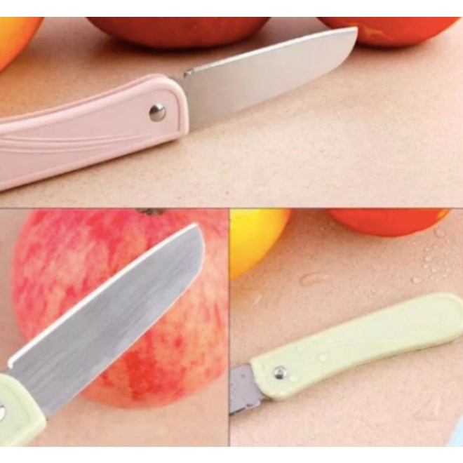 Pisau lipat mini stainless steel alat pengupas pemotong buah sayur