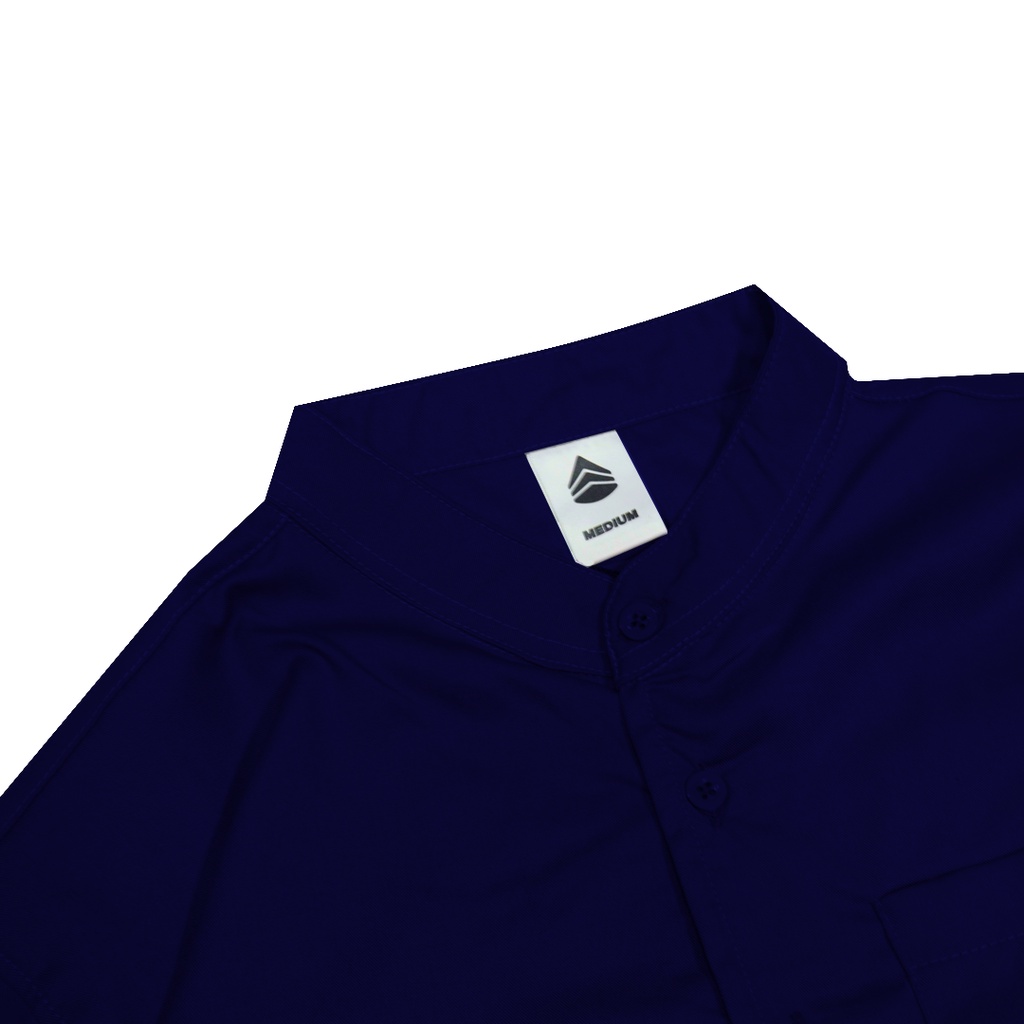 Predecessors Taf  Kemeja Pria Basic Polos Lengan Pendek Kerah Sanghai Chashirt#5 Navy