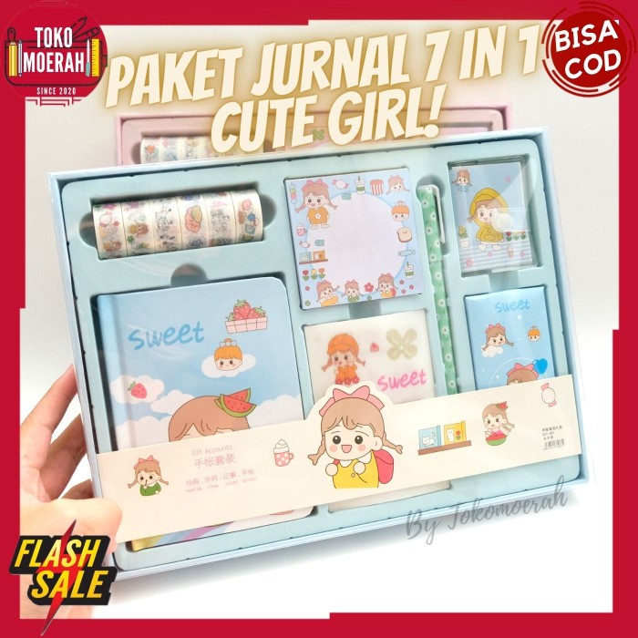 

Terlaris Paket Jurnal 7 In 1 Cute Girl Kado Alat Tulis Lengkap Pen Buku Murah