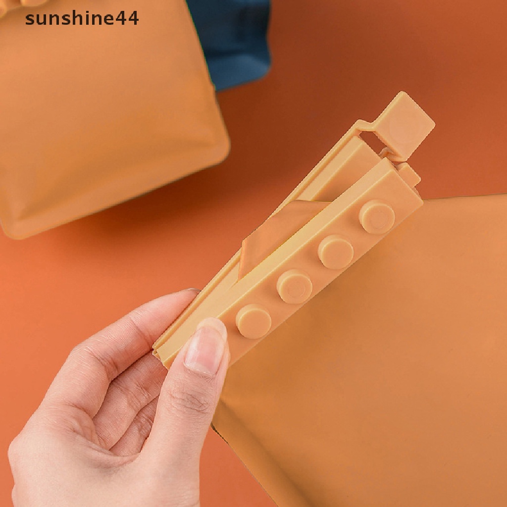 Sunshine 4pcs Klip Segel Snack Blok Bangunan Tas Penyimpanan Makanan Klip Sealing Bags Clips ID