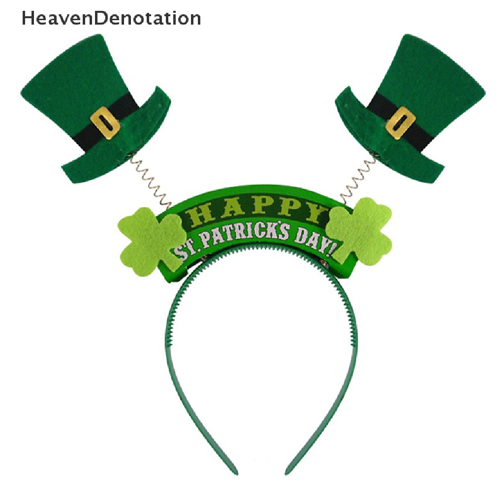 [Pecahan Surga] St. Patricks Day Green Headband Band Persediaan Pesta Headpiece Rambut Irlandia Mendukung HDV