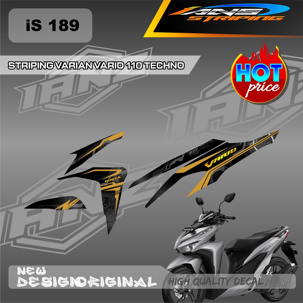 TERBARU STIKER STRIPING SEMI FULL BODY HONDA VARIO TECHNO 110cc  / DECAL LIST BODY VARIO / STIKER KERETA HONDA VARIO 110cc OLD IS189