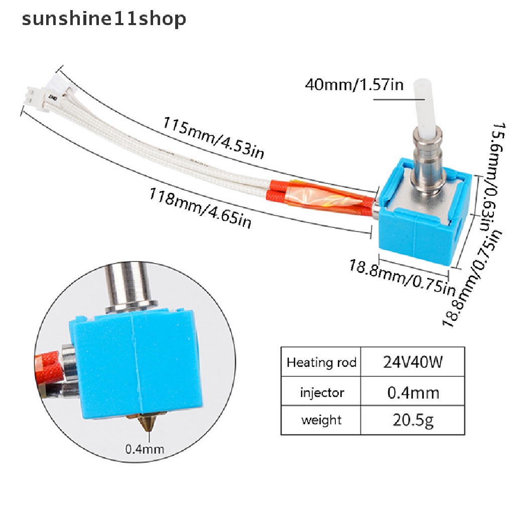 Sho Print Head Hot End 24V 40W Cartridge Heater Untuk Rakitan Kepala Ekstrusi 3D N