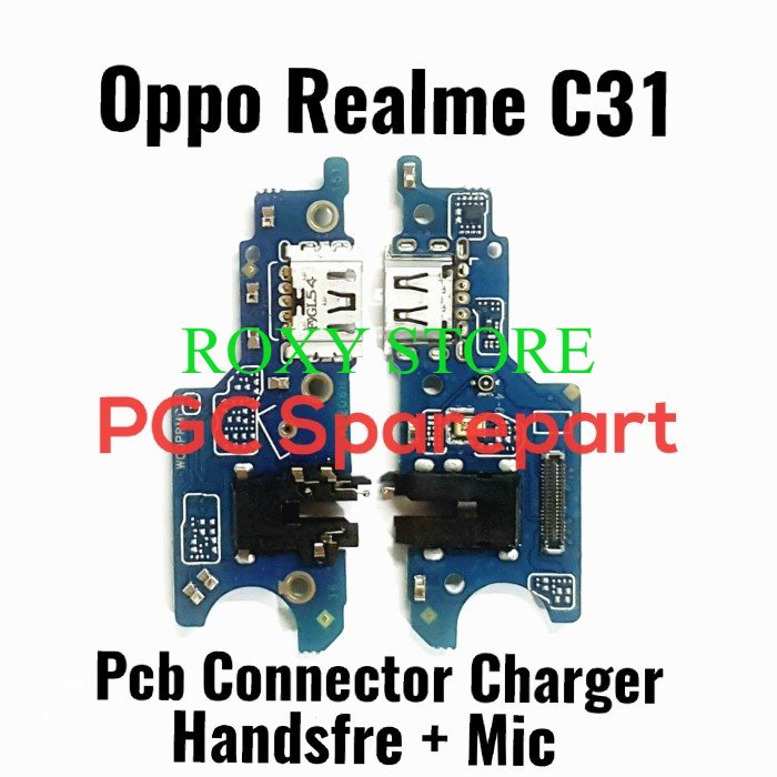 PCB Connector Charger &amp; Mic Oppo Realme C31 - Flexibel Konektor Papan Original