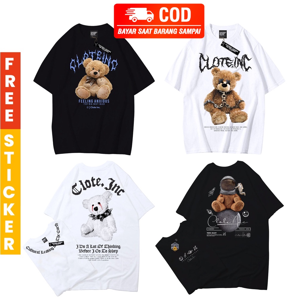 [COD] KAOS OVERSIZE KAOS UNISEX KAOS KEREN KAOS PRIA WANITA KAOS BONEKA TEDDY BEAR KAOS BONEKA BERUA