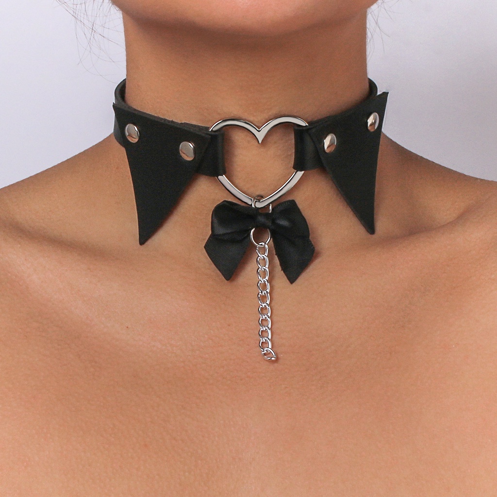 Gothic Fashion Ikatan Simpul Choker Untuk Wanita Punk Kulit PU Rumbai Kerah Gaya Kalung Perhiasan Aksesoris Pesta