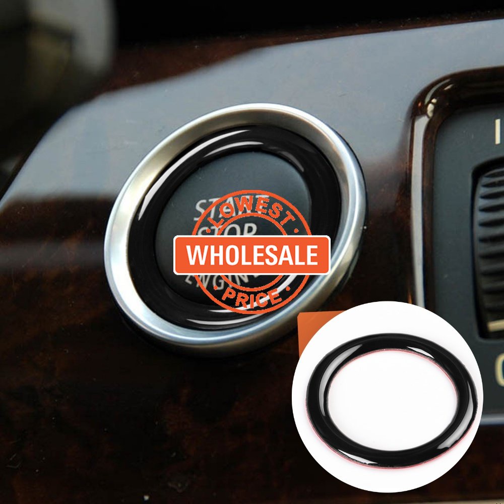 [Harga Grosir] Mobil Satu Tombol Start Diamond-studded Decor Ring Car Lgnition Key Circle Stiker Auto Engine Start Stop Button Decor Ring Trim Bling Decals Untuk BMW Seri3