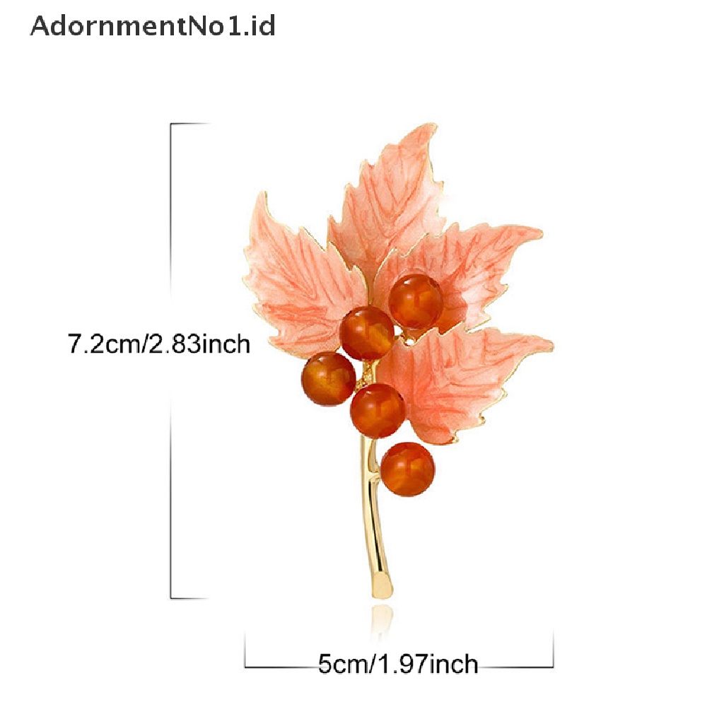 [AdornmentNo1] Bros Daun Maple Mutiara Vintage Untuk Wanita Overcoat Jewelry Pin Aksesoris Pesta [ID]