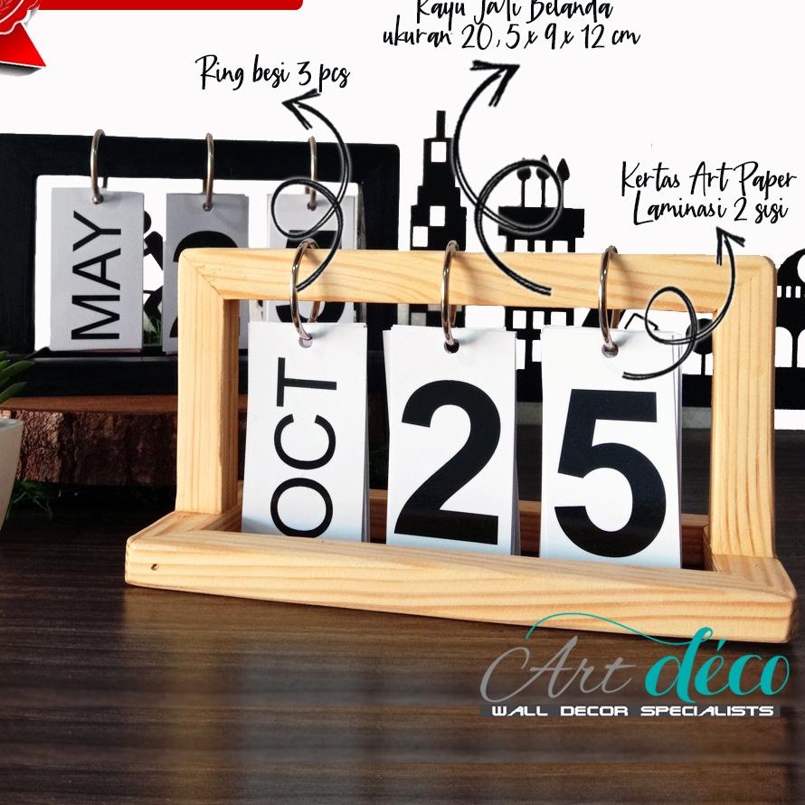 

Trend Countdown ornamen kalender kecil Kreatif kayu diy flip kalender kalender meja .. ..