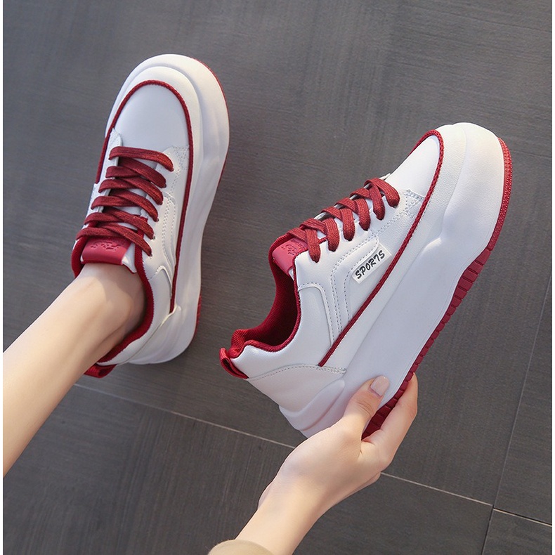 Sepatu Perempuan Putih Kasual Terbaru Sneaker Wanita Tali Korean Style Sepatu Sneaker Cewek Cantik Import SP-250