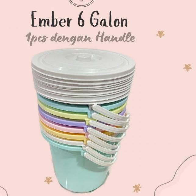 ☪ EMBER TUTUP BESAR - EMBER 6 GALON  - EMBER 20 LITER PLASTIK PEGANGAN BESAR - BASIN MB OFFICIAL ✽