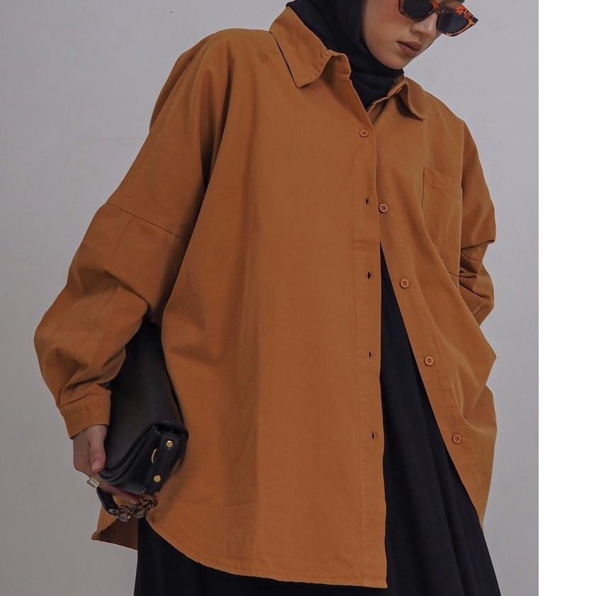 ♜ Myrubylicious DAGESTAN COLOUR OVERSIZED DENIM SHIRT ➱