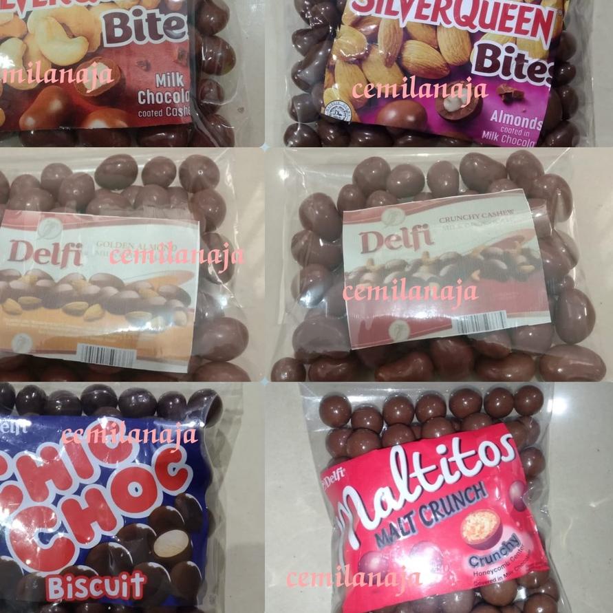 

✤ Murah Banget Silverqueen Bites 250 gr Almond & Bites Mede snack Viral Coklat enak ♧