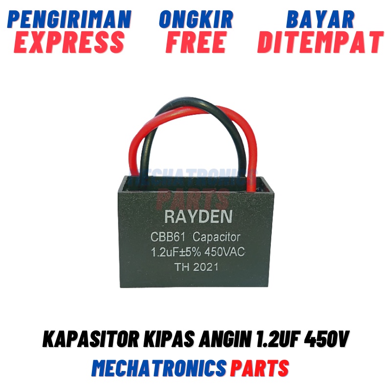 Kapasitor Kipas Angin 1.2uF, 3uF, 5uF, 6uF, 8uF, 10uF, 12uF, 14uF 450V Kotak Non Polar