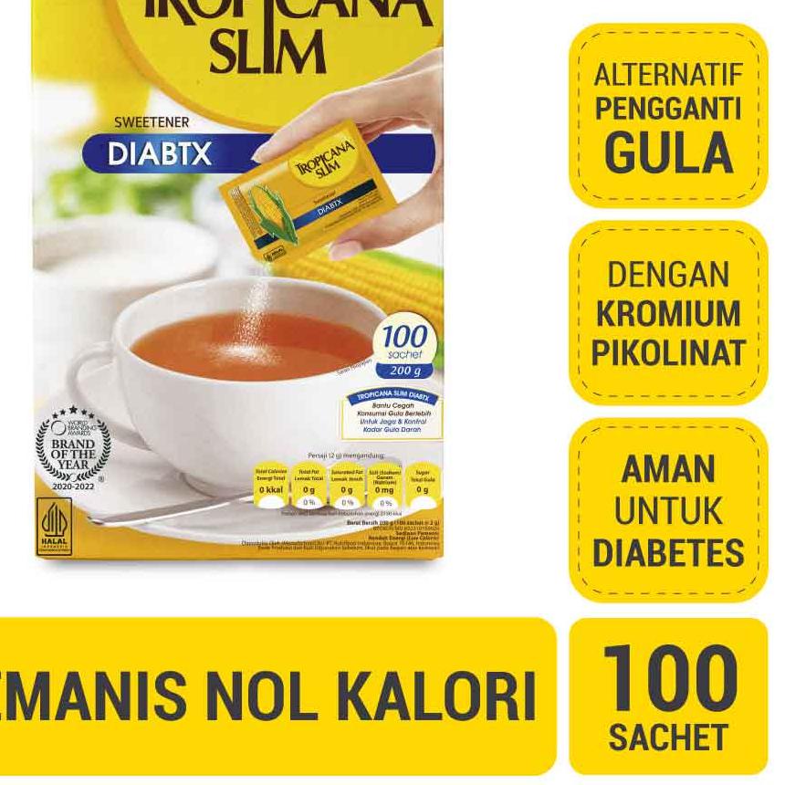 

✈ Tropicana Slim Sweetener Diabtx 100 Sachet - Pemanis untuk i ♟