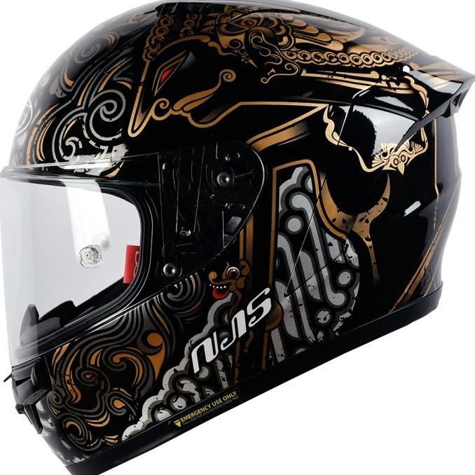 NJS ZX-1R ARJUNA Hitam gloss/doff - Helm Full Face
