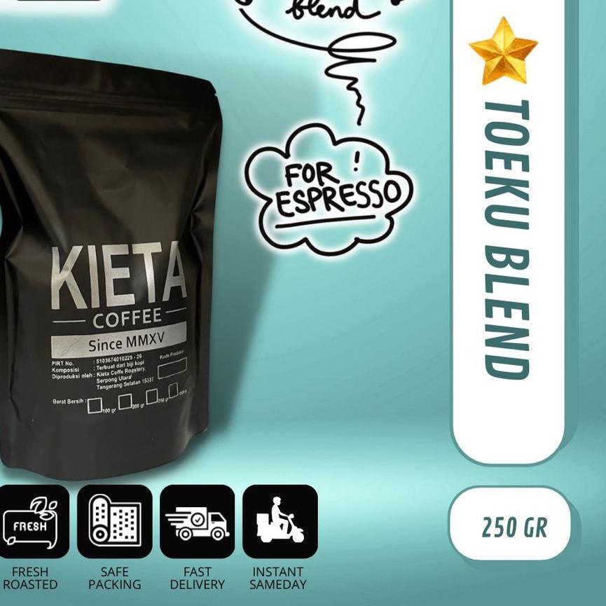 

➳ 250gr Biji Kopi TOEKU Blend 100% Arabika untuk Kopi Susu ❁