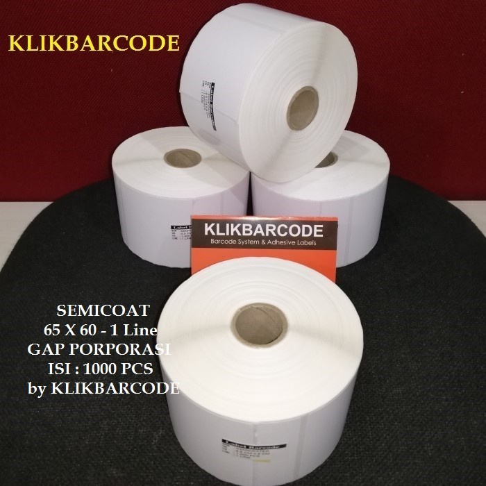 

MURAH LABEL BARCODE UKURAN 65 X 60 1 LINE GAP CORE 1" - LABEL 65X60 - 1000 MURAH