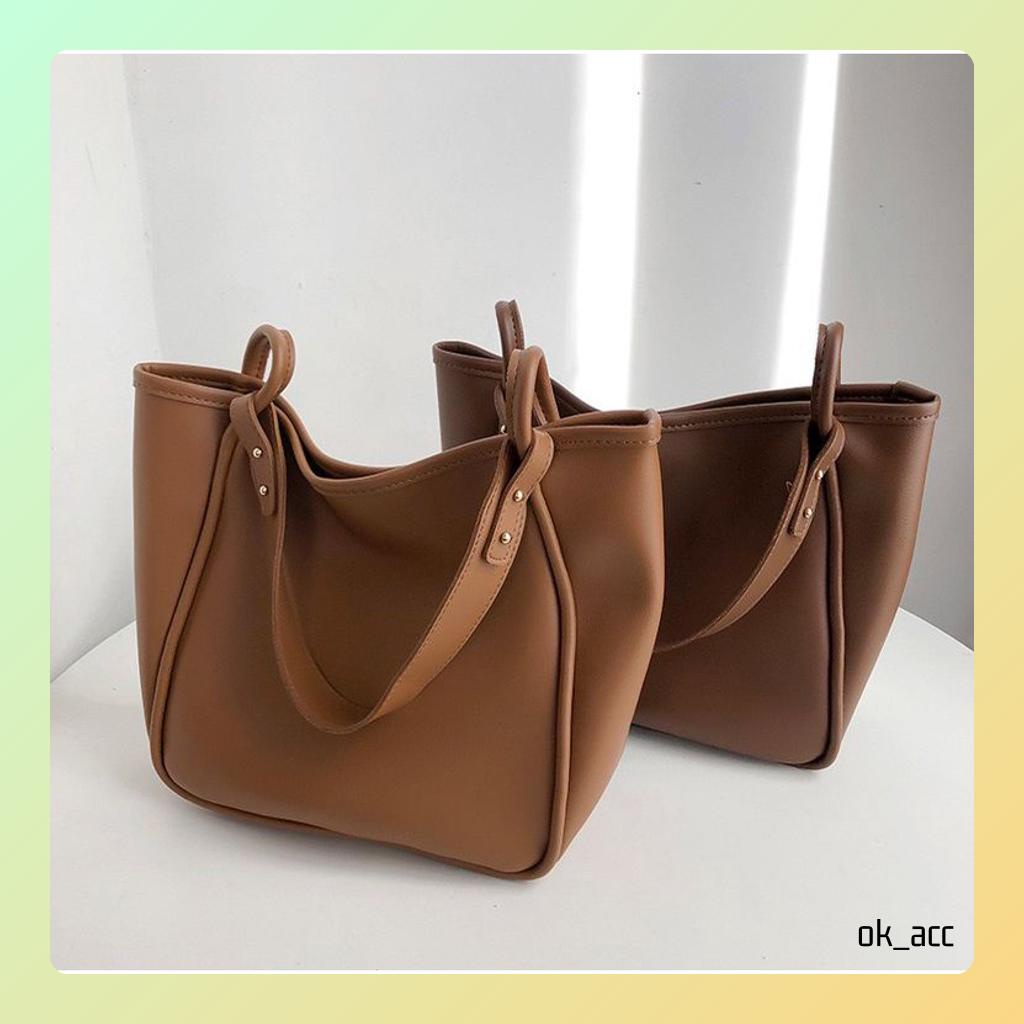 BARU Tas Selempang Kulit Wanita Rantai Messenger Luxury Mini Bag FT63 coklat kopi coffee kulit cantik 29 x 11.5 x 28 cm