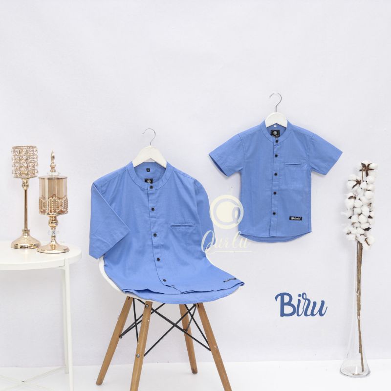 Kemeja Koko Anak/Dewasa BIRU (bisa couple ayah anak)