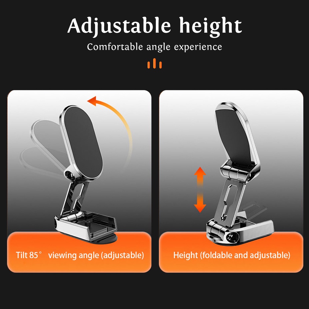 Magnetic Phone Holder Dudukan Handphone Mobil Magnet Lipat Multifungsi360° Rotation Desk Phone Holder Dudukan Panel Mobil