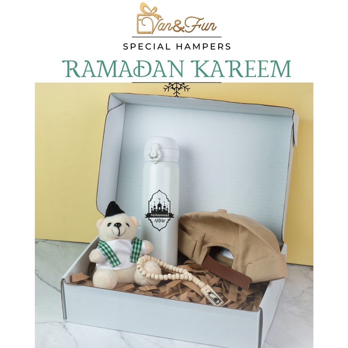 

Parcel Lebaran Hampers Idul Fitri Ramadan Eid Mubarak Peci Tasbih - Cream, Grafir Laser